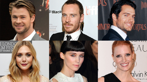 Chris Hemsworth, Elizabeth Olsen, Henry Cavill, Jessica Chastain, Michael Fassbender, Rooney Mara Chris Hemsworth, Elizabeth Olsen, Henry Cavill, Jessica Chastain, Michael Fassbender, Rooney Mara